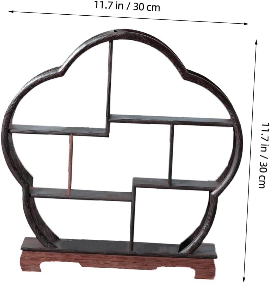 Healifty 1 soporte de exhibición vintage, estante antiguo, gabinete de piso, estante retro, estantería circular, estante de pared, estante rústico,