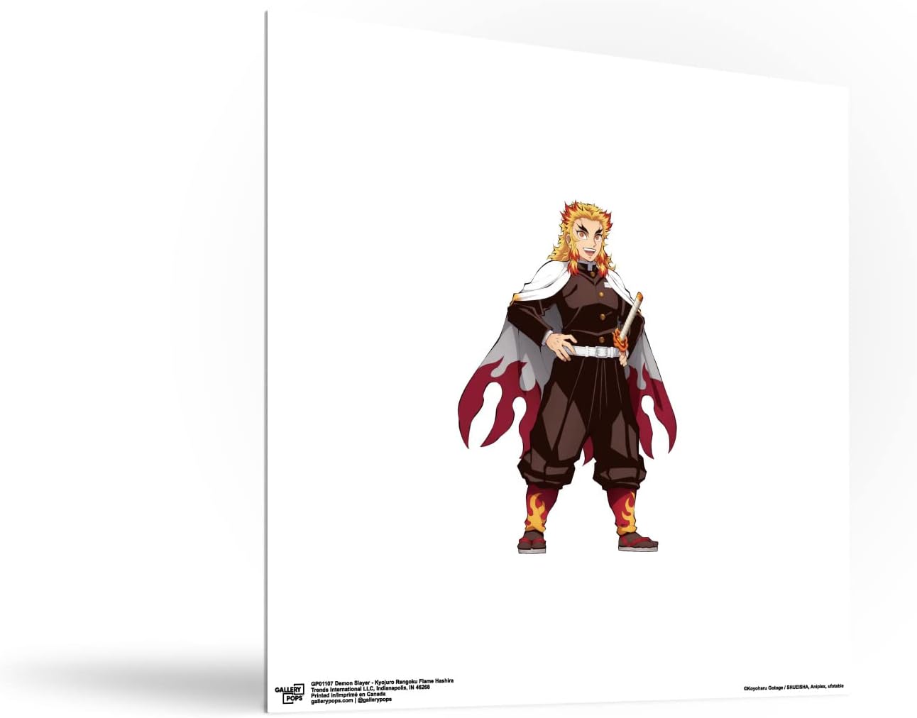 Trends International Gallery Pops Demon Slayer – Arte de pared Kyojuro Rengoku Flame Hashira, versión sin marco, 12 x 12 pulgadas