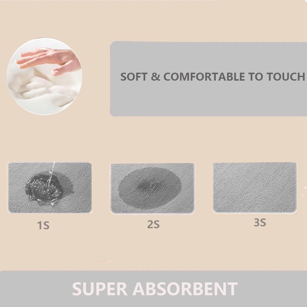 Tapete de baño de espuma viscoelástica, absorbente de agua, antideslizante, ultrasuave, acogedor, duradero, grueso, de microfibra, para bañera (20 x