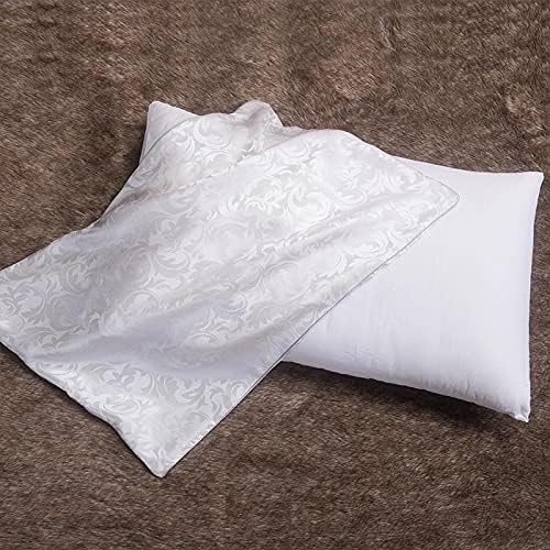 THXSILK Juego de almohada de seda, almohada rellena de seda con funda de almohada de seda de morera, tamaño Queen, 3.3 lbs