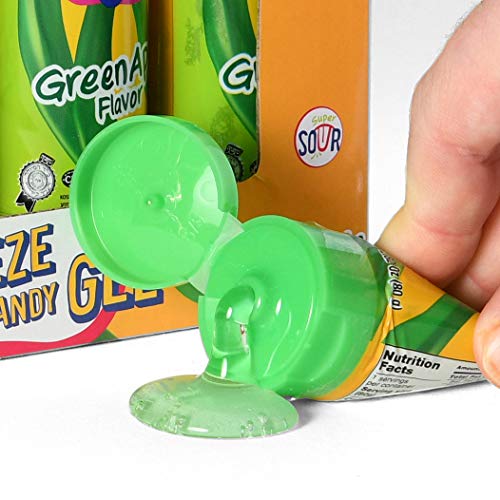 Zazers – Gel de caramelo ácido, súper ácido, caramelo exprimido, caramelo novedoso, caramelo kosher  16 x 2.82 onzas (80 gramos), paquete de