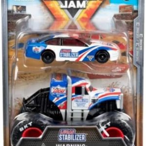 Monster Jam Paquete de 2 Monster Truck y coche de carreras a presión a escala 164 oficial Son-uva Digger (Estabilizador Lucas) Monster Jam Paquete de 2 Monster Truck y coche de carreras a presión a escala 164 oficial Son-uva Digger (Estabilizador Lucas)