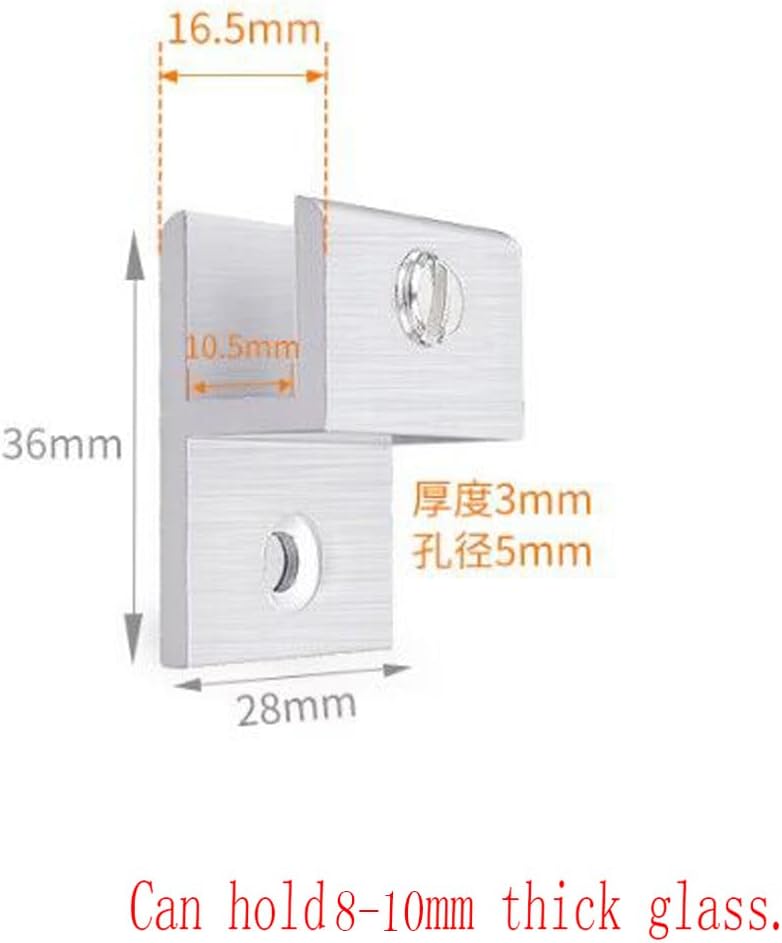 Clips de espejo, espejo de aleación de zinc, clip de vidrio flotante, en forma de h, soporte para espejos de pared, clip, espejos de baño, espejo de