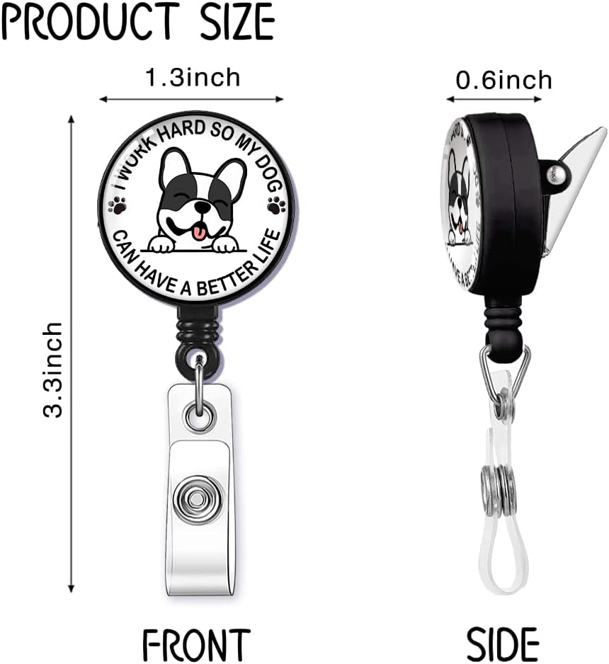 ZBBFSSCB I Work Hard So My Dog Can Have A Better Life – Tarjeta de identificación para amantes de los perros, veterinario, médico, enfermera, regalo