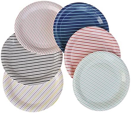 Platos de papel grandes de rayas rojas (juego de 8)  Vajilla roja  Platos de rayas rojas y blancas  Platos de papel de fiesta pirata de superhéroes
