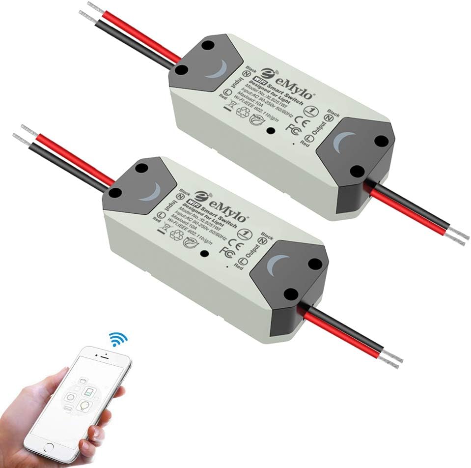 eMylo – Interruptor WiFi, módulo de relé inalámbrico inteligente de 2.4 GHz, interruptor de luz Wi-Fi, módulo de control remoto inteligente básico,