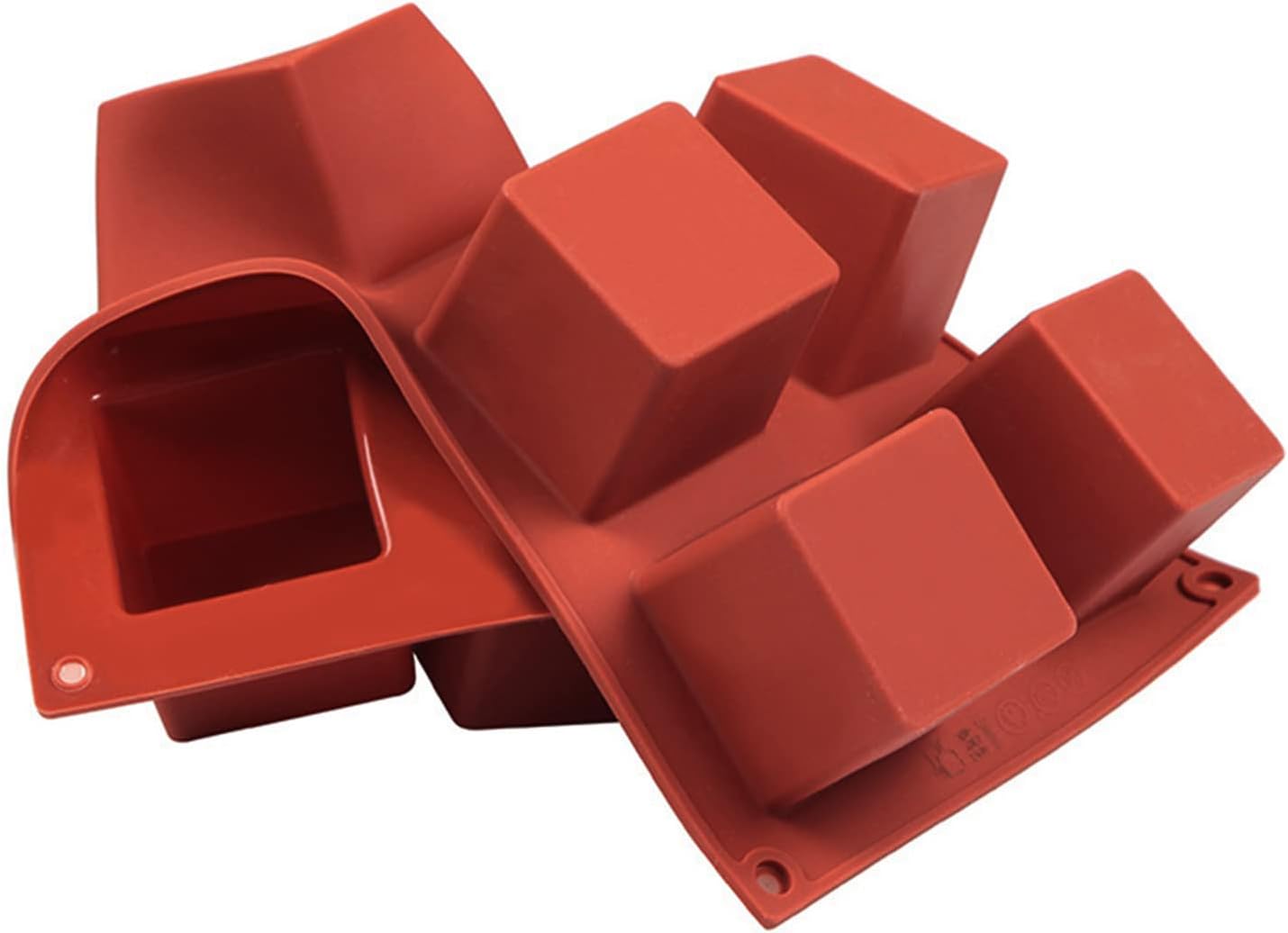 Moldes de silicona cuadrados grandes, molde para pastel de caramelo, moldes de chocolate de 8 cavidades para hornear, mousse, pastel, postre, tarta