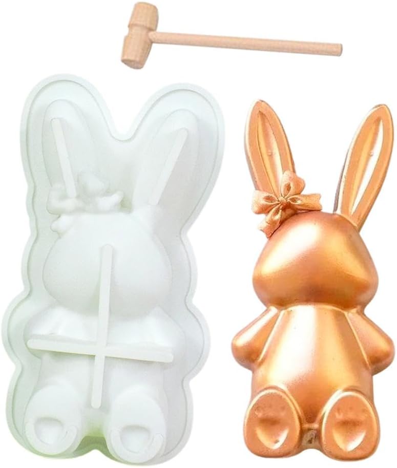 Molde de conejo de silicona para huevos de Pascua para chocolate, conejo 3D, conejo, huevo de Pascua, molde de silicona para pastel de Pascua, molde