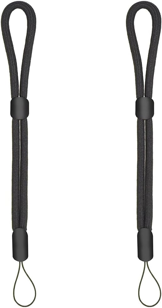 VEXMOTT Correas de muñeca ajustables compatibles con iPhone Cámara USB Flash Drive Llavero y otros artículos portátiles, color negro, juego de 2