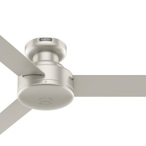 Hunter Fan Ventilador de techo de 52 pulgadas de perfil bajo en níquel mate para interiores con 3 cuchillas, regalos de vacaciones para dormitorio, Hunter Fan Ventilador de techo de 52 pulgadas de perfil bajo en níquel mate para interiores con 3 cuchillas, regalos de vacaciones para dormitorio,