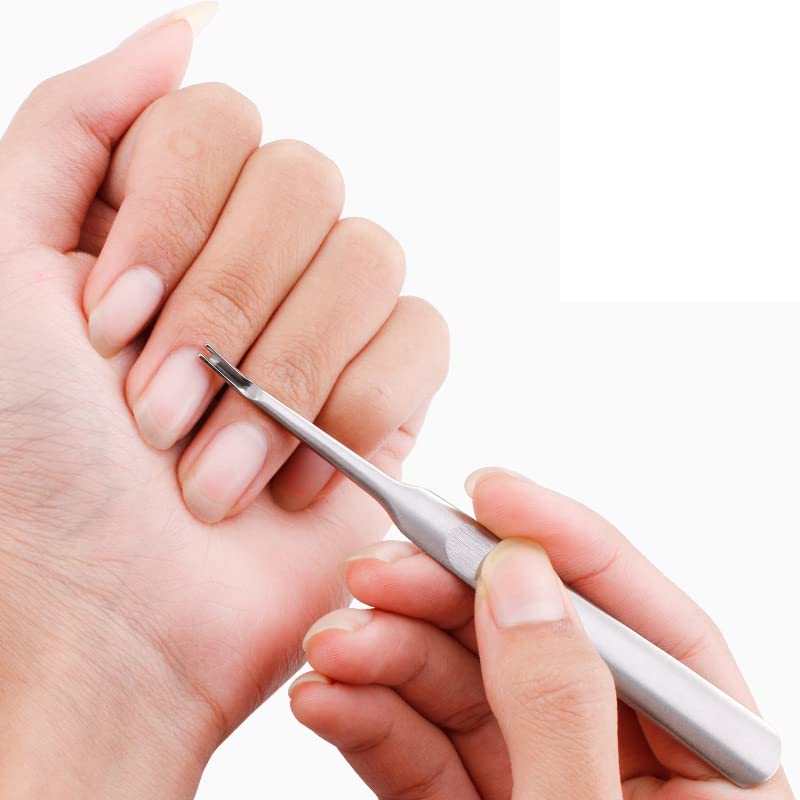 Empujador de cutículas de uñas inoxidables, cortador de tijeras, removedor de tijeras, limpiador de uñas de piel muerta, eliminación de callos de