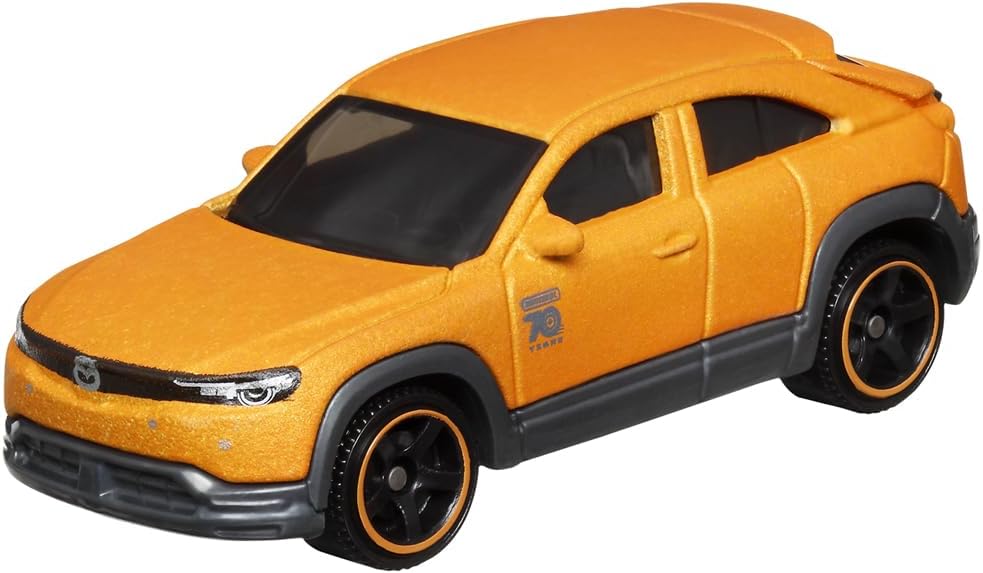 Matchbox Moving Parts – Vehículo fundido a presión de 70 años de edición especial, HMV12  Inspirado en 2021 Mazda MX  45 naranja y negro