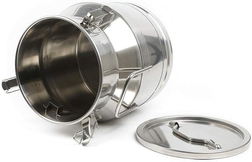 20L 5.25 galones de acero inoxidable lata de leche, jarra de leche cubo de vino cubo botella contenedor líquido almacenamiento Wtapa sellada de