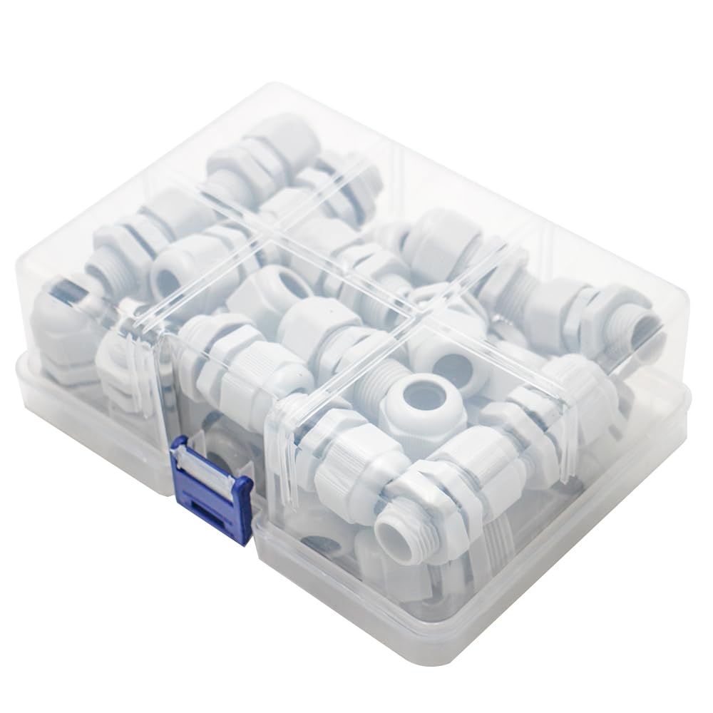 Accesorios de prensaestopas de cable impermeables NPT de 38 pulgadas – Plástico de nailon PA66, contratuerca ajustable impermeable IP68 para