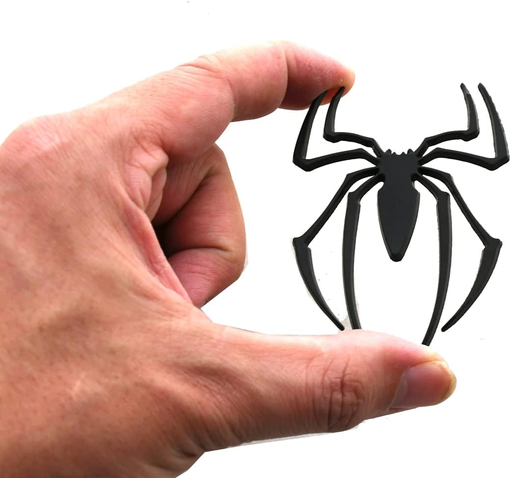 2 calcomanías de araña con logotipo 3D de araña de metal compatible con Can Am Spyder, vehículo universal, camión, motocicleta, RV, scooter, SUV,