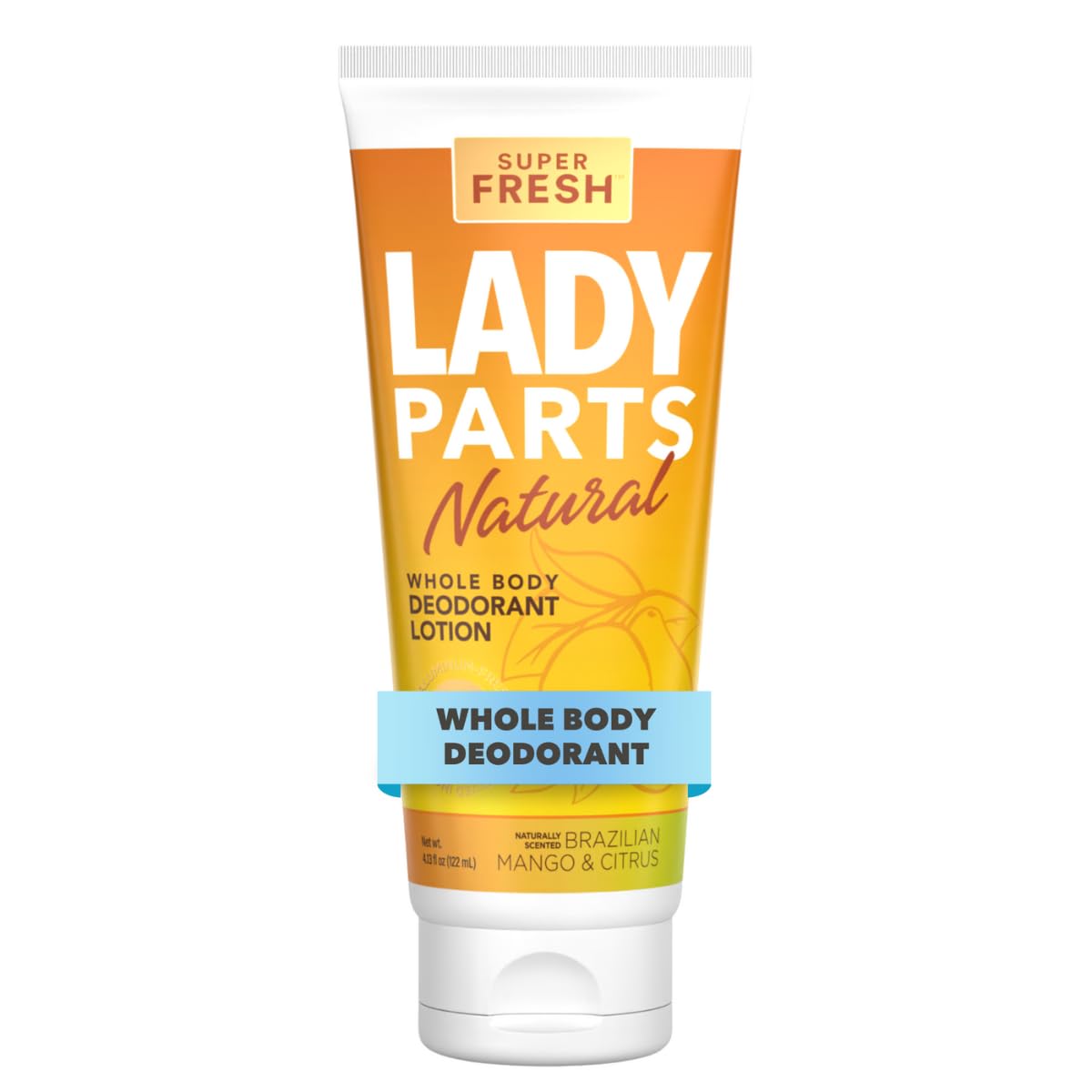 Lady Parts Loción desodorante corporal natural para personas privadas, muslos, senos y axilas, control de olores sin aluminio, sin bicarbonato de