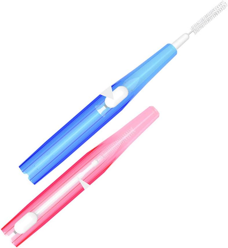 EXCEART Cepillo interdental, cepillo interdental, cabeza de hilo dental, cepillo de higiene dental, herramienta de limpieza dental (rosa, 0.024 in)