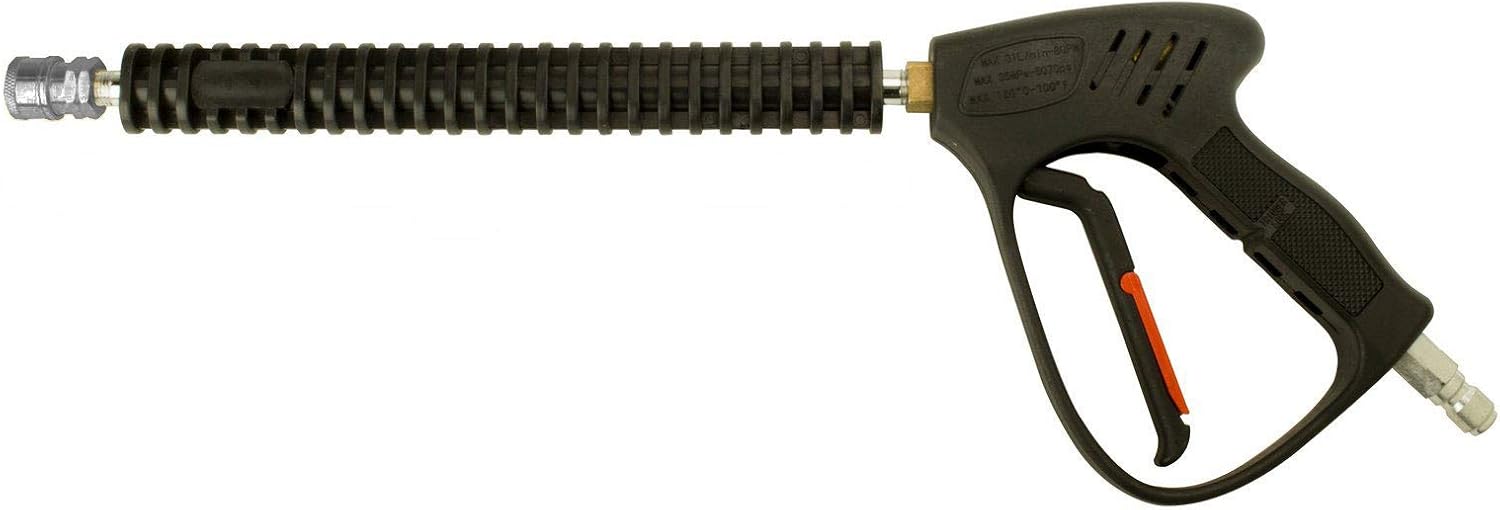 Erie Tools Pistola de lavado a presión de 5000 PSI 8 GPM y varita de 12 pulgadas de grado de agua caliente de 300  F con bloqueo de gatillo de 38