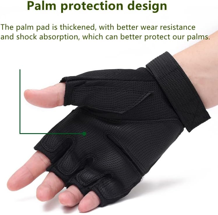 Guantes de entrenamiento transpirables sin dedos para hombre, tácticos, combate, tiro, motocicleta, levantamiento de pesas