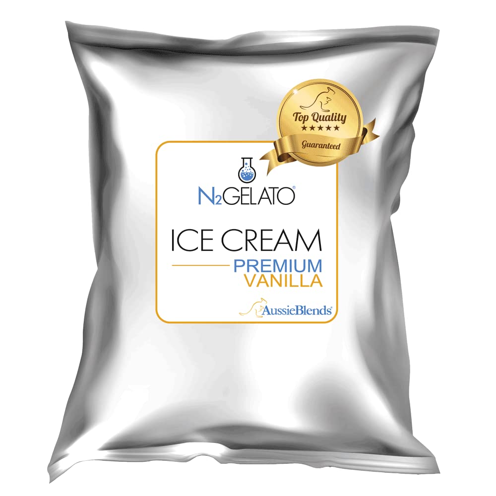 AussieBlends Mezcla de helado lácteo de vainilla prémium en polvo para porción suave, helado, helado enrollado, helado de nitrógeno líquido, helado