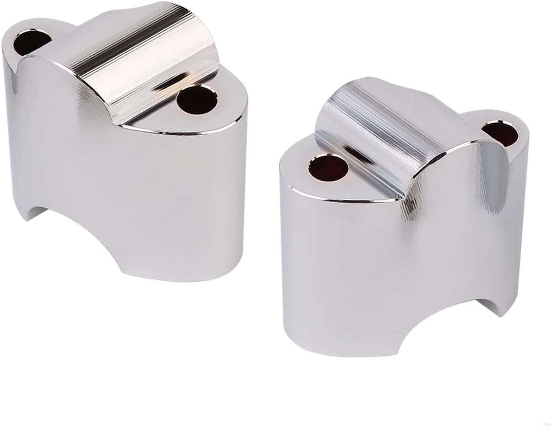 Extensión de montaje en manillar de 1 pulgada cromada con abrazadera elevadora para manillar de 1.969 in de altura compatible con Harley Sportster