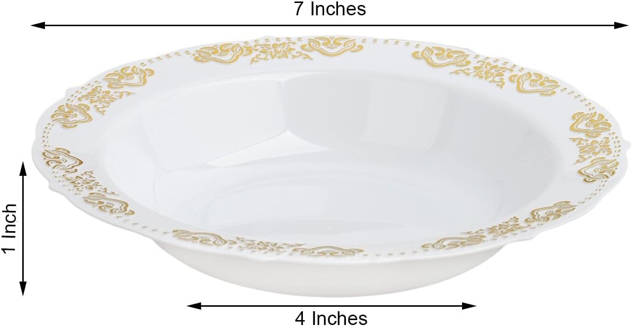 Efavormart – Paquete de 10 cuencos de sopa desechables redondos de 12 onzas con bordes festoneados para eventos con catering, bodas y fiestas