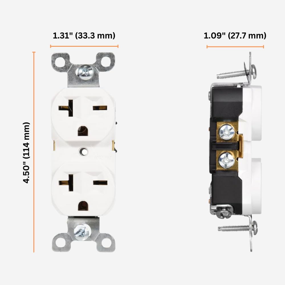 SHADID Toma de corriente de pared única de 220 V  240 V  250 V, receptáculo Nema 6-20R, interruptor eléctrico de 20 amperios, grado industrial,