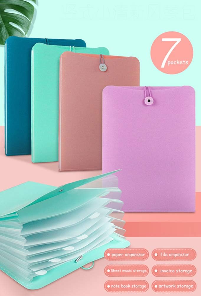 Carpeta de acordeón vertical expandible con 7 bolsillos, organizador de documentos, cartera de documentos, maletín organizador de archivos de