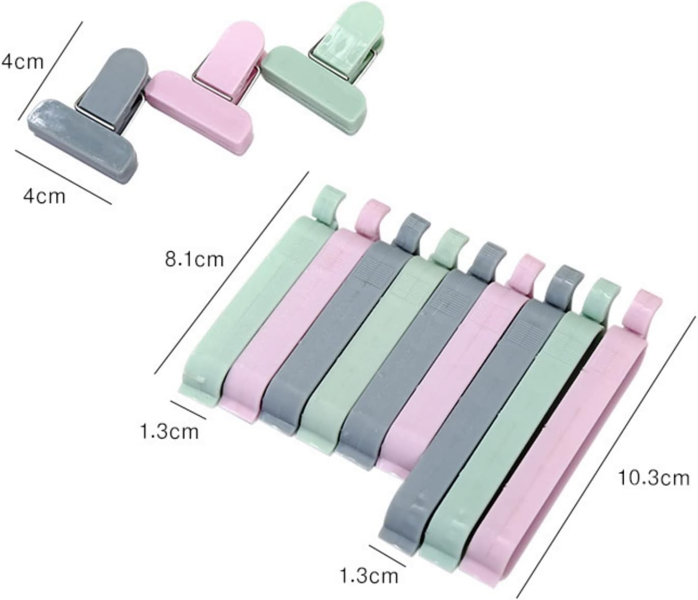 Clips para bolsas para almacenamiento de alimentos, clips de sellado de bolsas de alimentos, clips de plástico reutilizables multicolor para