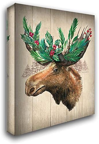 ArtDirect Holiday Moose 15×18 Gallery Wrapped Canvas Museum Art by Wargo, Ed