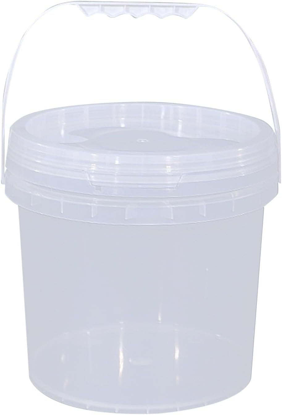 Pp Cubo de embalaje de langosta de grado alimenticio para llevar, cubo de plástico transparente de 5 litros, cubo pequeño, juego de utensilios de