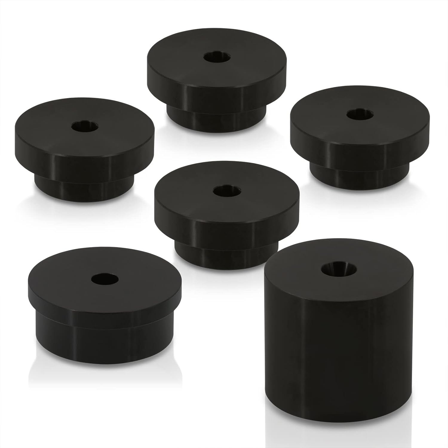 AJP Distributors 6 unids aluminio sólido diferencial diferencial diferencial montaje buje kit negro compatiblereemplazo para 350Z Z33 Fairlady Z G35