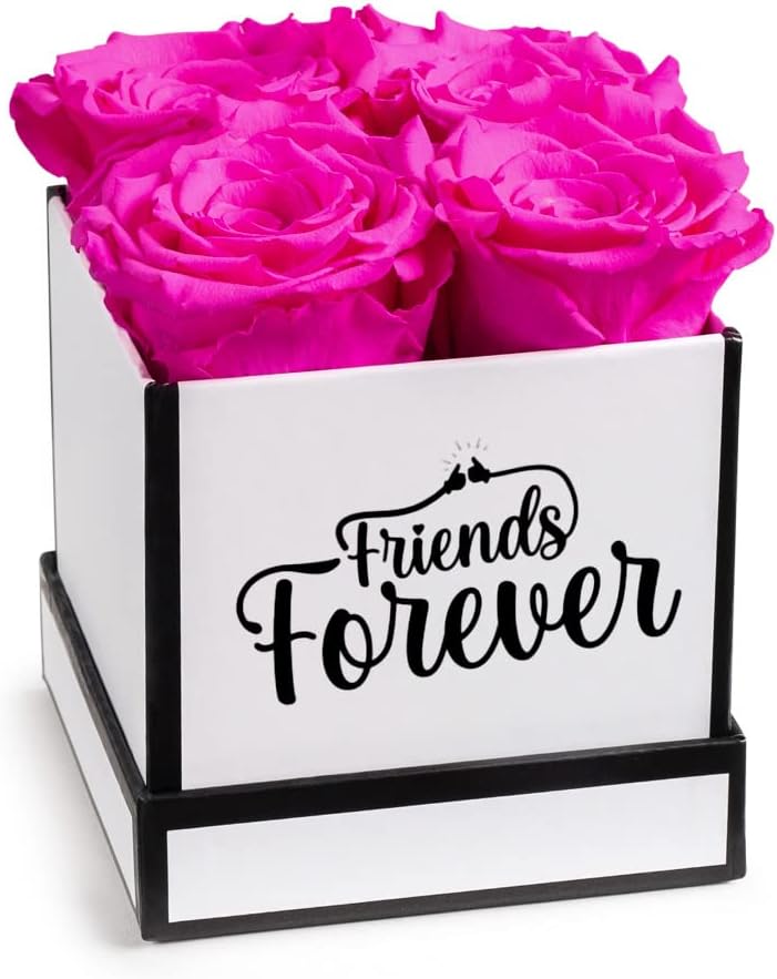 Soho Floral Arts Rosas para mejores amigas  Rosas genuinas que duran años  Regalo de mejor amiga para mujeres, regalo de amistad  Flores para