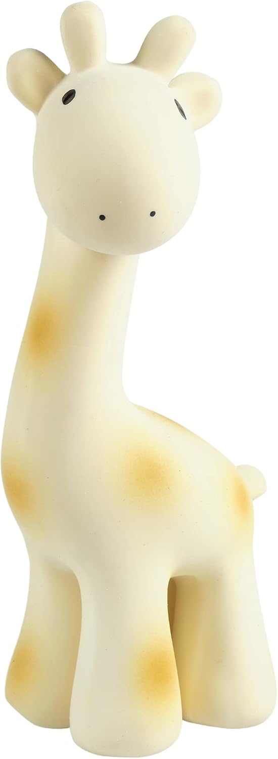 Tikiri Toys – Sonajero de jirafa de goma, mordedor y juguete de baño, caucho natural orgánico, a partir de 6 meses