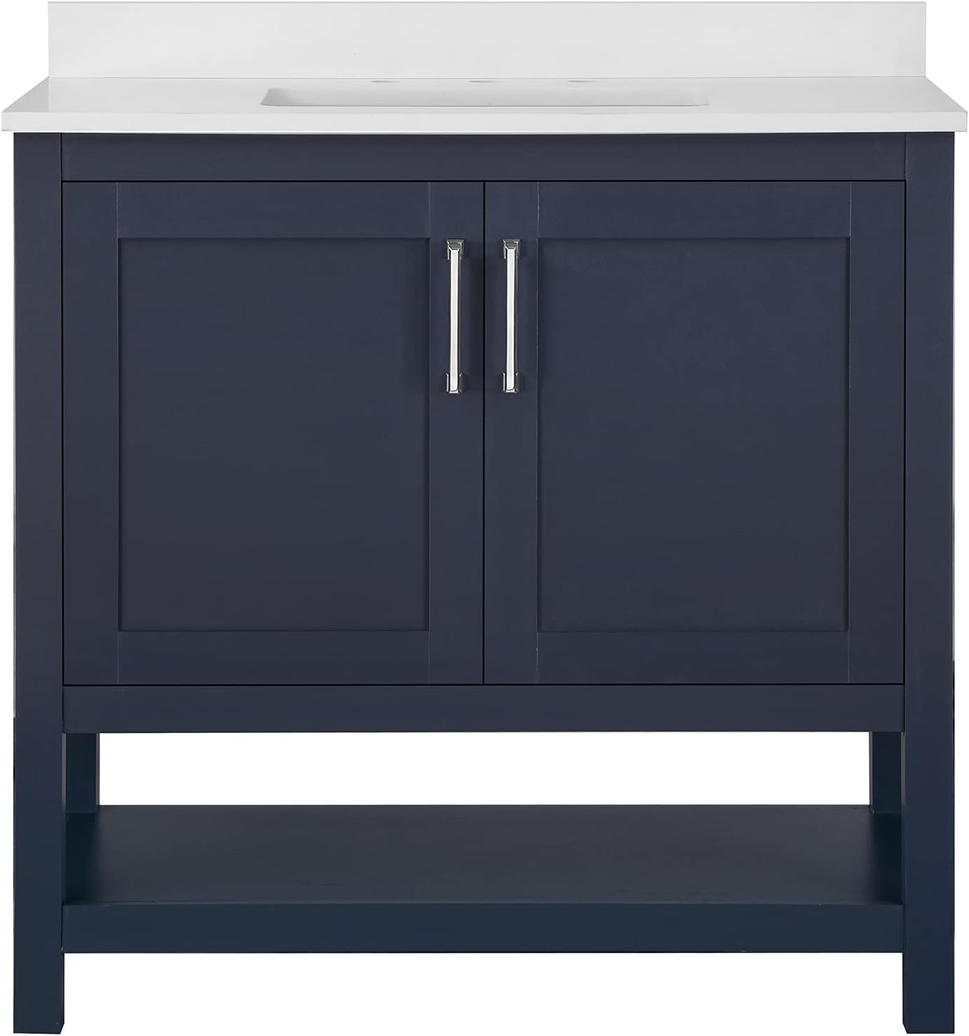 Ove Decors Vegas – Lavabo individual para encimera de mármol cultivado, 36 pulgadas, color azul medianoche