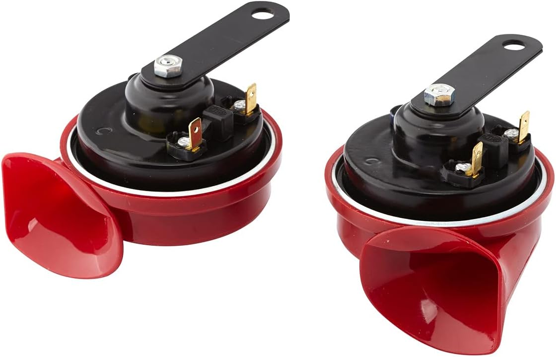 HELLA 3FH 007 424-811 Trompeta Horn – TE16 – 12V – 110dB (A) – Rango de frecuencia 400500Hz – Eléctrico – Color de la carcasa RojoNegro – Conector