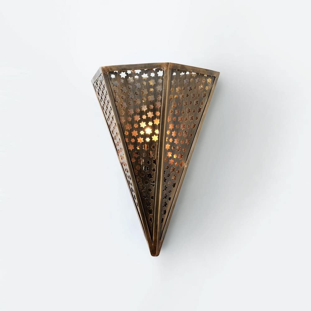Corbett Lighting Estrella del Este por Martyn Lawrence Bullard – 1 aplique de pared de luz – Bronce del viejo mundo – transparente