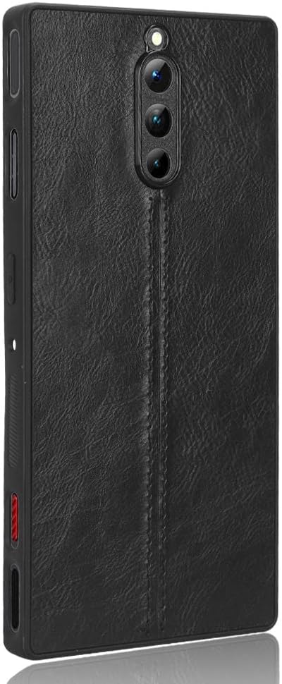 Funda para ZTE Nubia Red Magic 8 Pro, piel sintética retro ultra delgada a prueba de golpes para ZTE Nubia Red Magic 8 Pro+ NX729J Case Negro