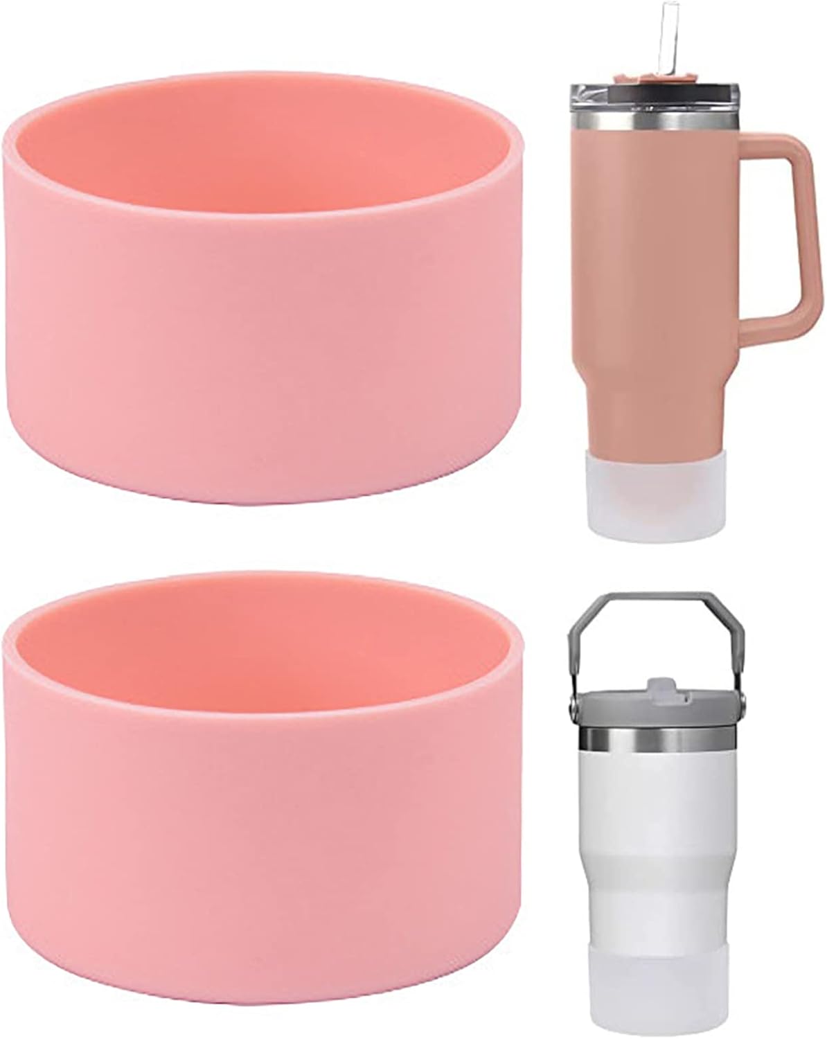 2 fundas protectoras de silicona para Stanley Quencher Adventure de 40 onzas y Stanley IceFlow de 20 onzas y 30 onzas, funda protectora reutilizable