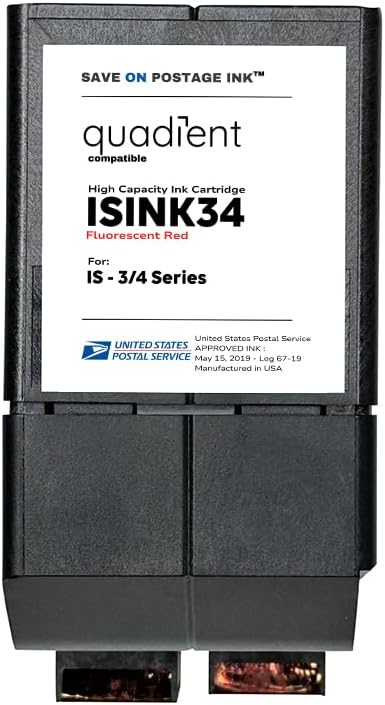 Cartucho de tinta compatible con ISINK34 Quadient Neopost para máquinas de correo IM 3, IM4, IS3 y 4 Series – Fabricado con nuevos componentes
