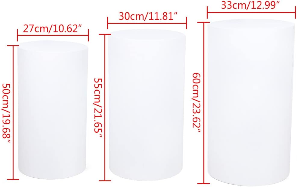 OCASAMI Soportes cilíndricos para fiesta, 3 piezas, soportes de pedestal cilíndrico para fiestas, soporte de pedestal para decoración, soporte de