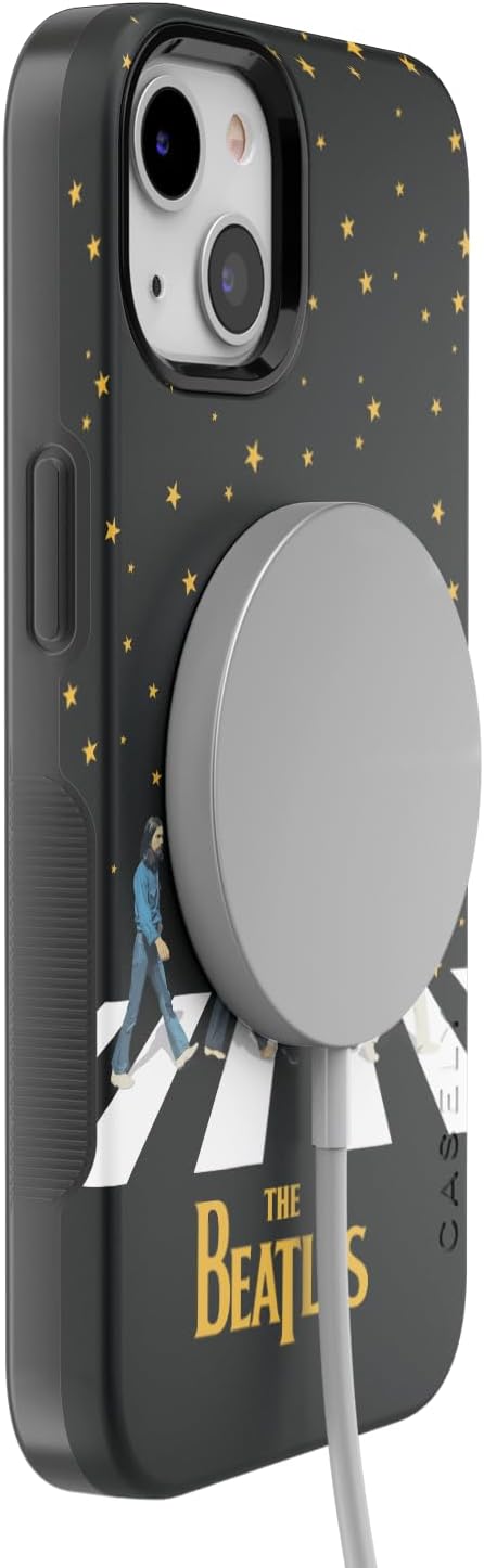 Casely Funda diseñada para iPhone 13, Beatles, paseo nocturno, imagen dual de Abbey Road, funda atrevida compatible con MagSafe
