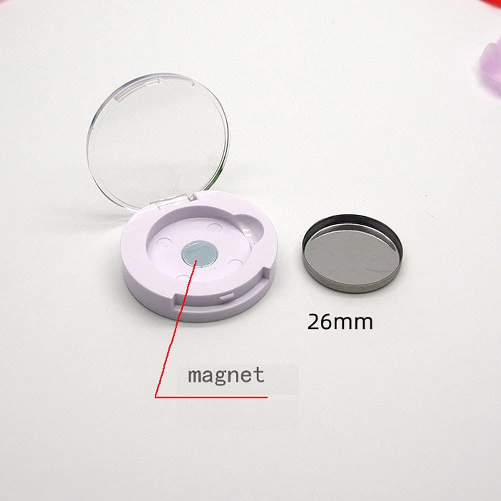 4 cajas pequeñas redondas de sombra de ojos, caja vacía, caja vacía de repuesto, imán recargable, maquillaje, sombra de ojos, polvo, rubor, lápiz