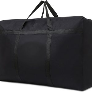 IWEIK Bolsas de almacenamiento multiusos extra grandes y resistentes, bolsas de lona para ahorrar espacio (120 litros, negro) IWEIK Bolsas de almacenamiento multiusos extra grandes y resistentes, bolsas de lona para ahorrar espacio (120 litros, negro)