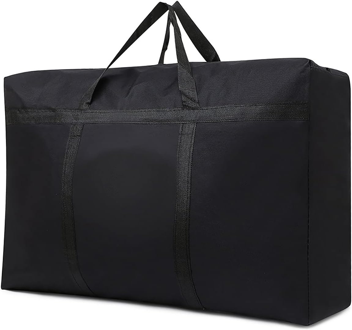 IWEIK Bolsas de almacenamiento multiusos extra grandes y resistentes, bolsas de lona para ahorrar espacio (120 litros, negro)