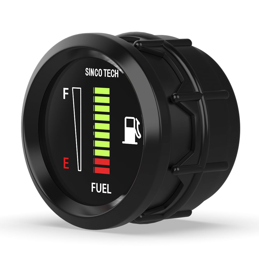 SINCO TECH Medidor de nivel de combustible universal de 2 ” 2.047 in 12 V Medidor de luz LED digital (medidor de combustible)