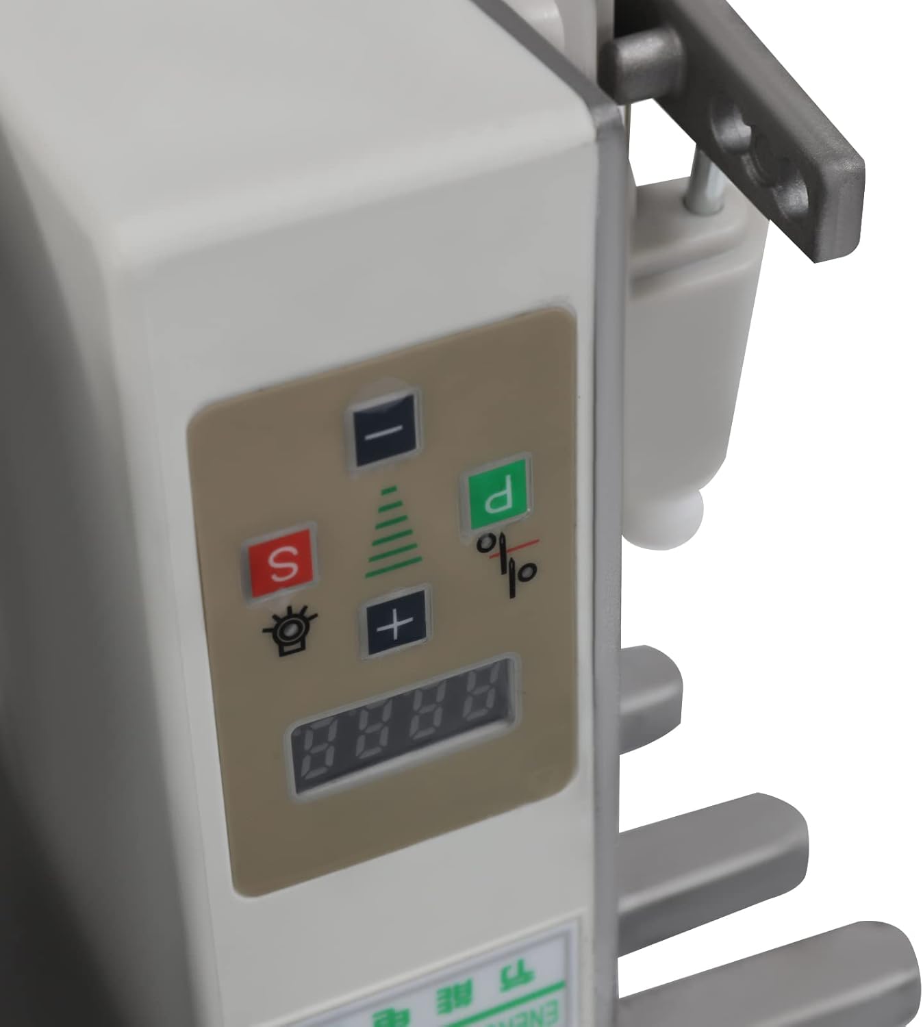 Máquina de coser industrial, máquina de coser resistente de 550 W con panel transparente y pantalla LED, distancia de puntada ajustable y velocidad