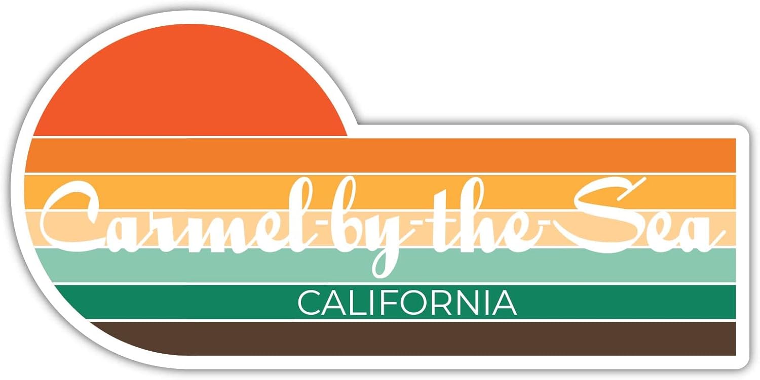 Carmel-by-The-Sea California – Imán para nevera de 4 x 2.25 pulgadas, diseño estético retro vintage Sunset City de los años 70