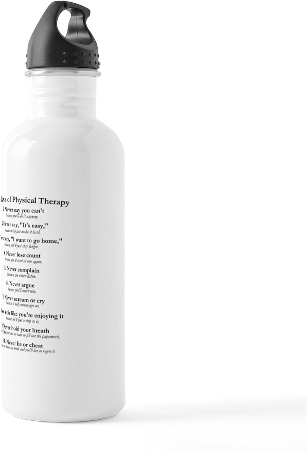 CafePress Laws Of P.T. Botella de agua inoxidable 1 botella de agua deportiva de acero inoxidable, 1.0 L (34 oz)