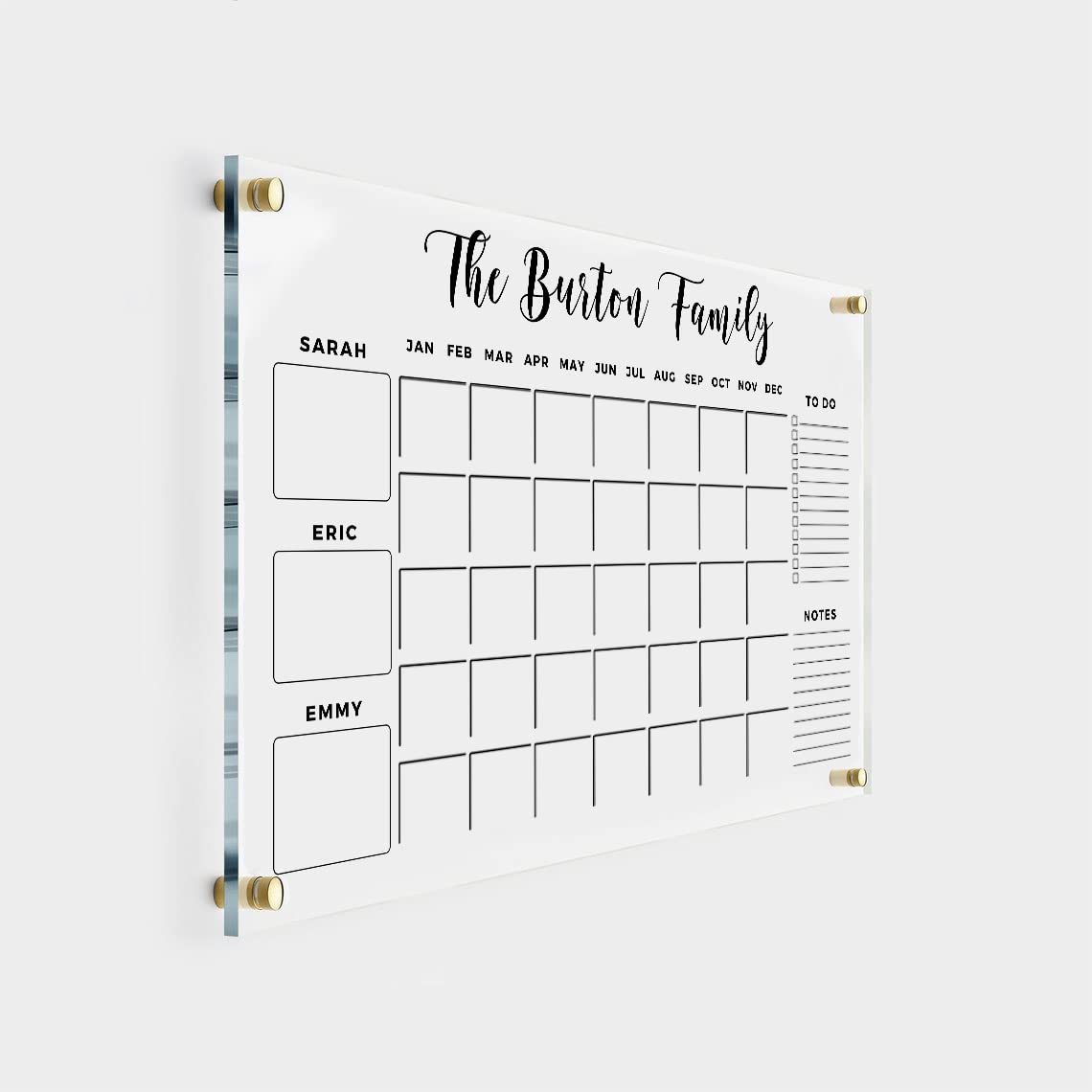Large Personalized Acrylic Wall Calendar – Personalized Calendar 2024, Dry Erase Calendar Family Calendar Calendar (20″ x 28″, Standard Package)
